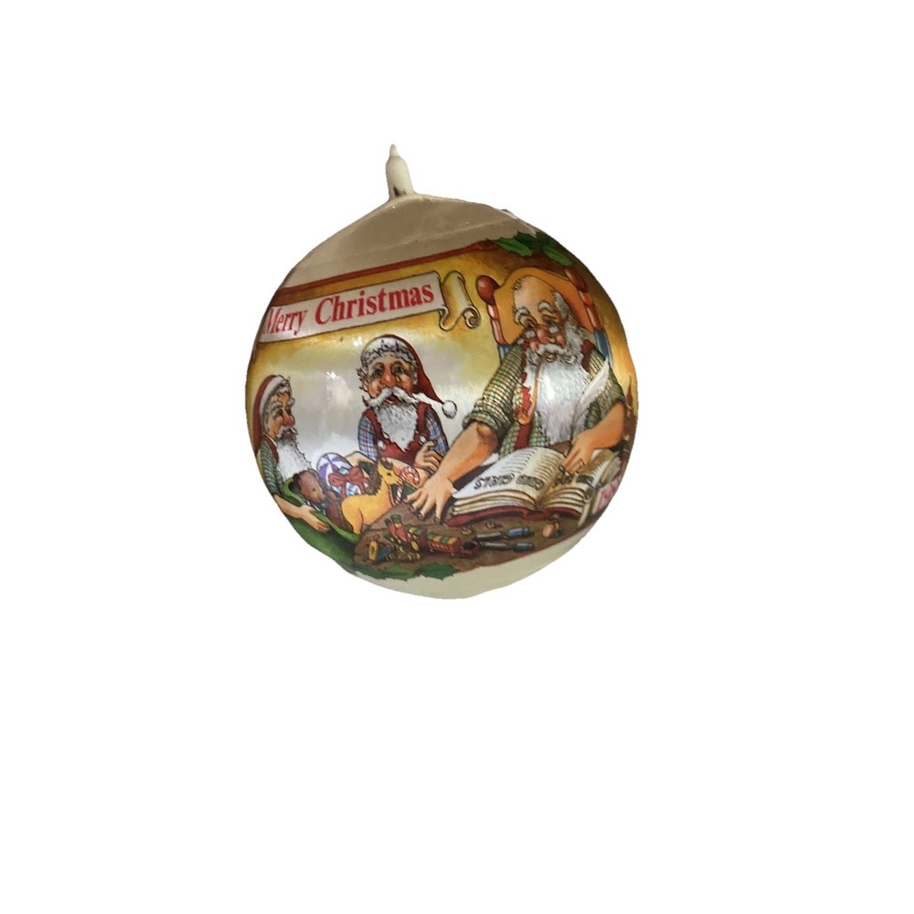 Vintage 1983‎ Satin Christmas Memories Collection Ornament Santa With Elves